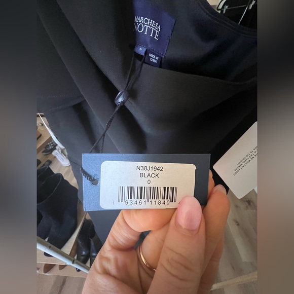 NWTs! Never worn; Marchesa Notte - One - Shoulder Tailored Black Jumpsuit - Picture 11 of 12